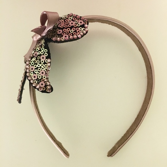 Sequined ribbon purple headband 🎀💜