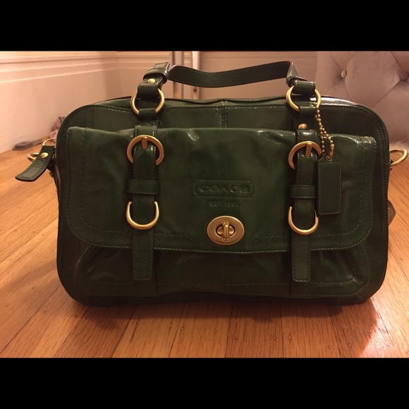 Green Patent Leather Coach Satchel