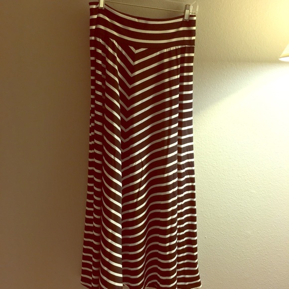 Black striped maxi skirt. Wore 1 time.