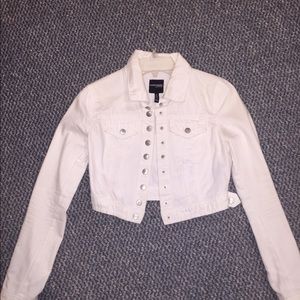 White Cropped Jean Jacket