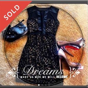 leopard print | see-thru mesh | glittery | dress