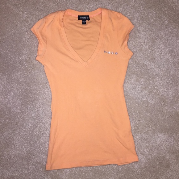 Bebe v cut top in Orange-creamsicle