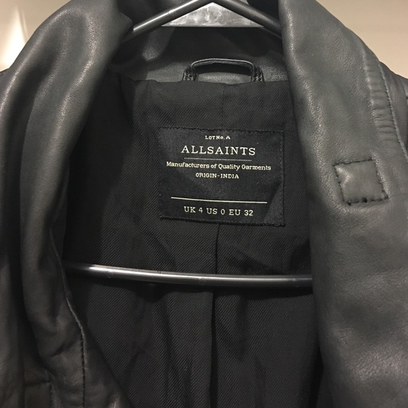 All Saints Steine Quilted Leather Biker Jacket - Picture 2 of 4
