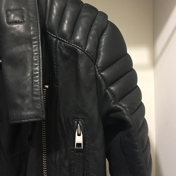 All Saints Steine Quilted Leather Biker Jacket - Picture 3 of 4