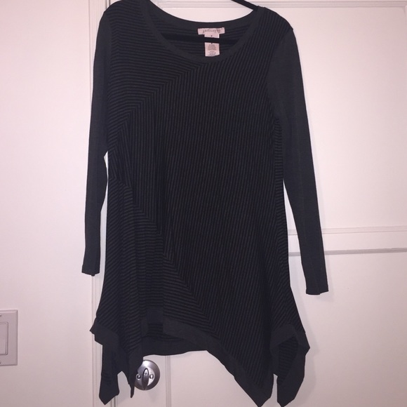 Black and Gray Striped Tunic Sweater Thing