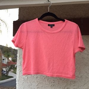 Topshop hot pink crop top