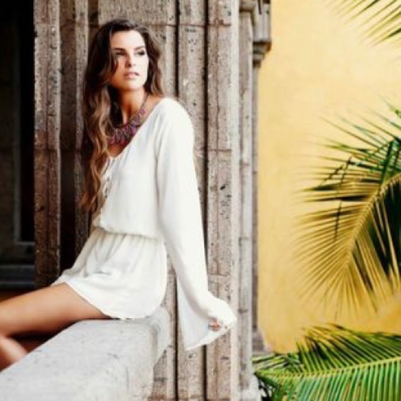 SMYM Red Rocks Romper in Crisp White