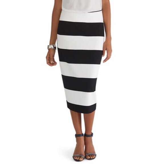 Black House White Market striped midi pencil skirt