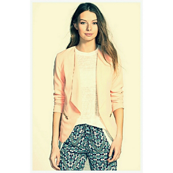 Elodie textured open front drape jacket