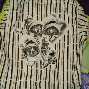 XXL striped Looney tunes long sleeved polo
