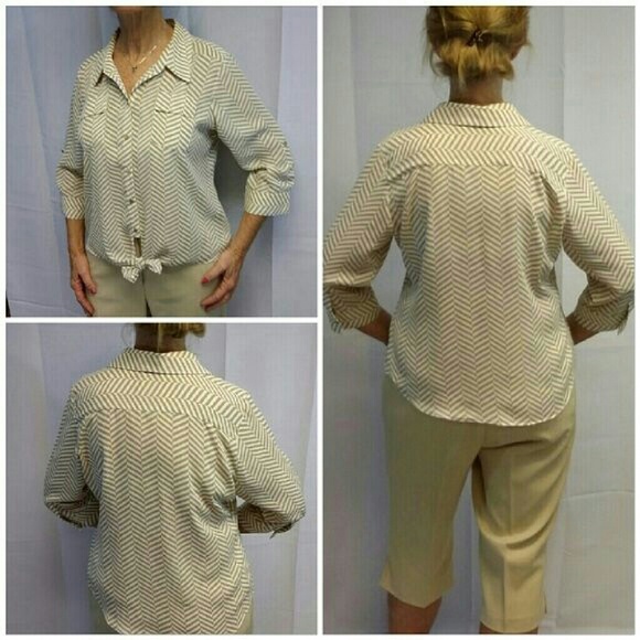 INVESTMENTS, Tie Front Hem, size Large - Picture 4 of 8