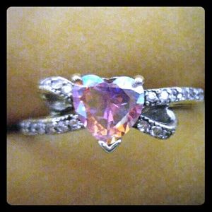 Sterling Silver/Pink Mystic CZ Ring