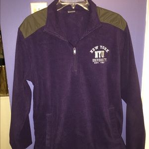 An NYU 3/4 zip pullover, size small. Never worn.