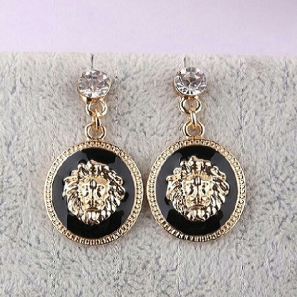 Gold & Black Lion earrings