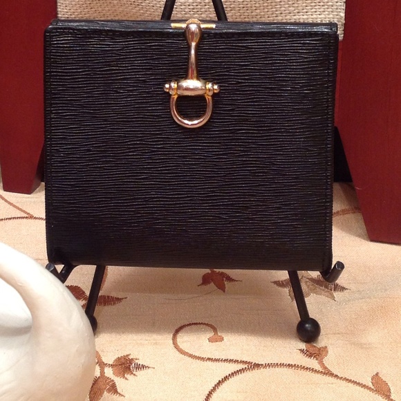 Italian black "epi" leather wallet