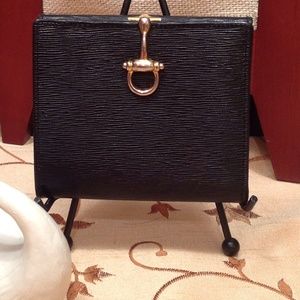Italian black "epi" leather wallet