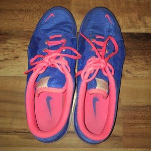 Blue and Pink Nike Shoes
