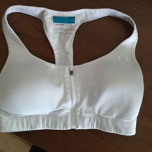 UA white sports bra