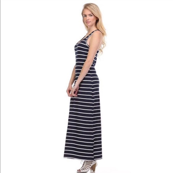 Black and white striped tee shirt maxi - Picture 3 of 3