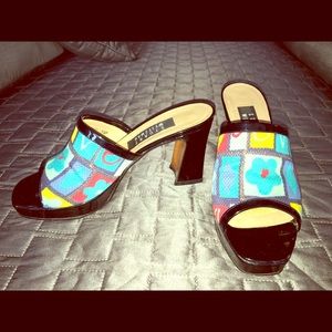 SALE! Stuart Weitzman multi colored slides.