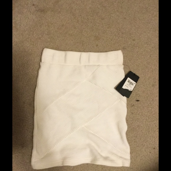 Guess white ribbed bodycon skirt XS NWT