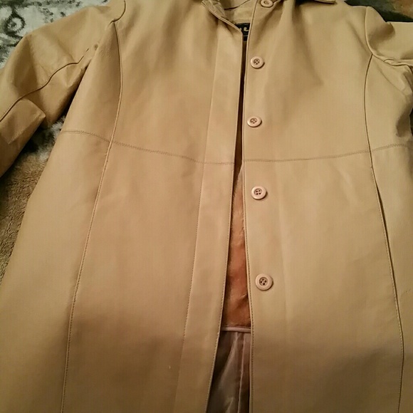 Long sleeve leather coat