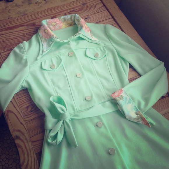 Vintage Dresses & Skirts - Vintage Mint Green Brady Bunch Mini Dress