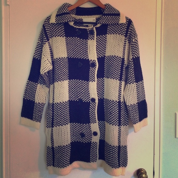 JOA Los Angeles XS navy & cream knit sweater