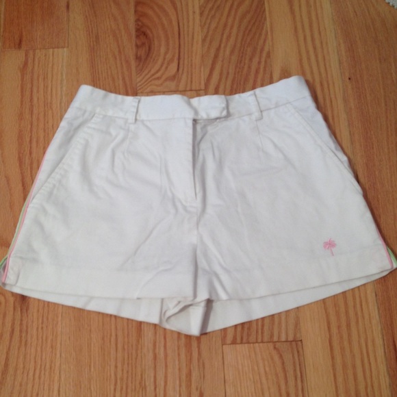 Lilly Pulitzer white shorts with color pinstripes