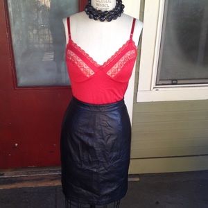 Anne Klein leather skirt.