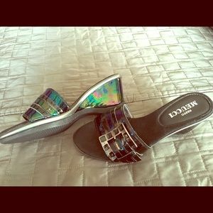 SALE! Unique opalescent sandals by Sesto Meucci.