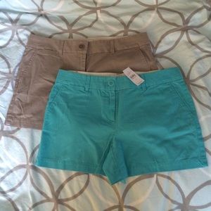 Loft shorts, size 8, brownish-gray and turquoise