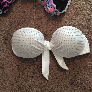 White strapless top with gold bling ✨