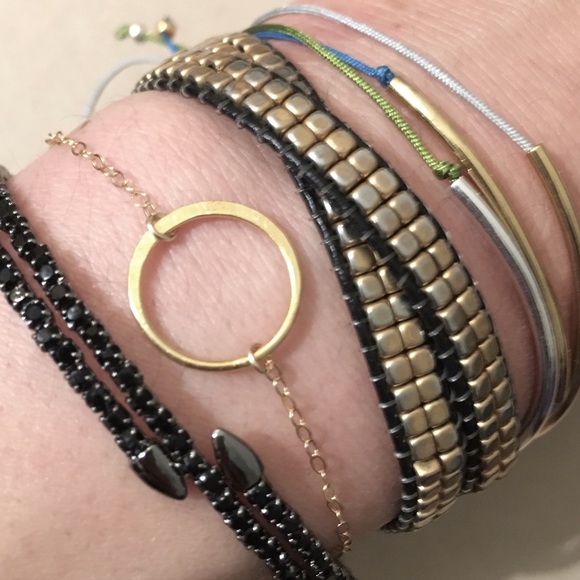 24K Gold Vermeil Eternity Ring Bracelet