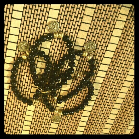 Black Onyx beaded Mala Bracelet - Picture 1 of 2