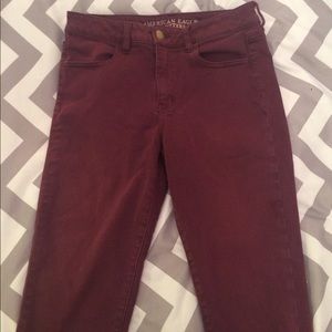 Maroon, high-rise jeging - Aero Denim