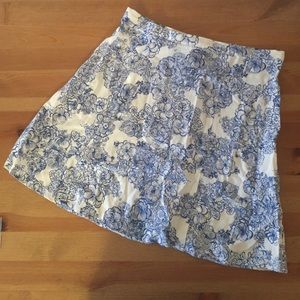 Blue Floral American Apparel Skirt