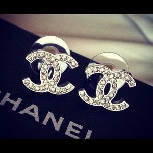 Double c's cubic zirconia earrings