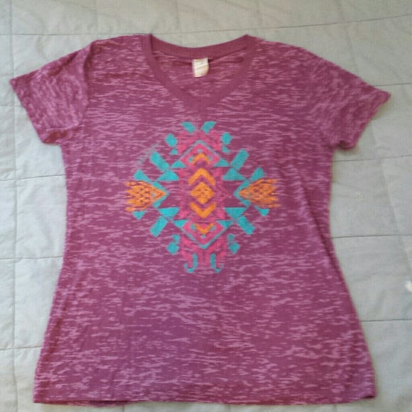 Purple Shirt With Aztec Design - Picture 1 of 4