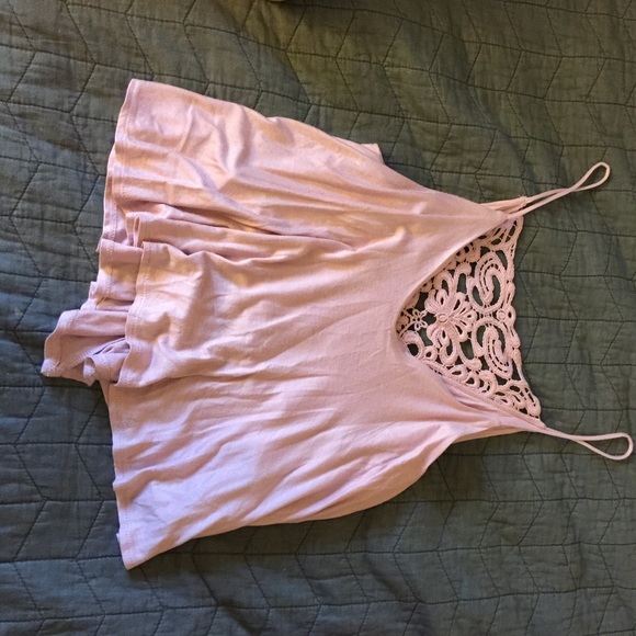 Light pink crop top with lace