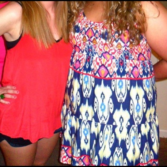 Tribal print a line dress