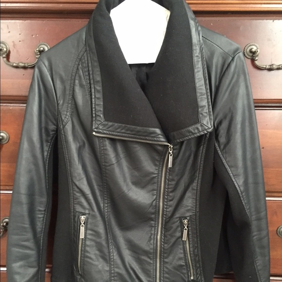 Faux black leather jacket