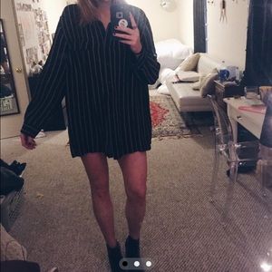 Oversized striped button down