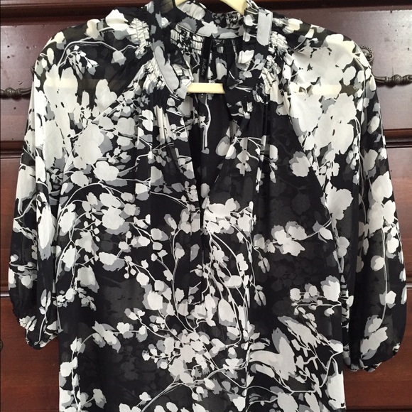 Black and white print blouse