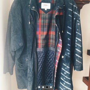 Vintage Green suede winter coat