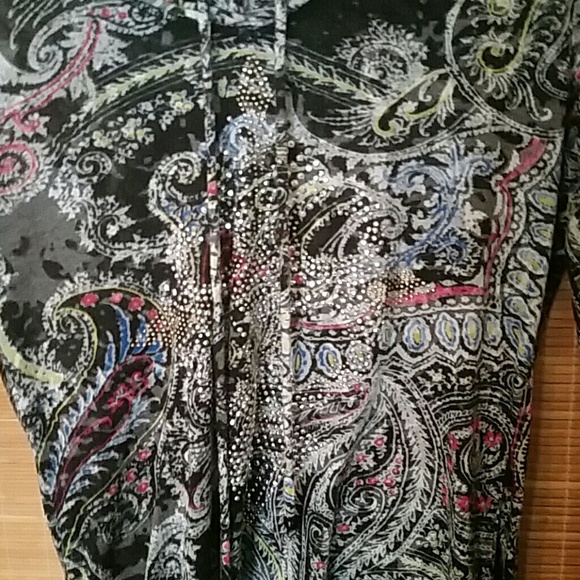 Multi colored hoodie with rhinestones on the front - Picture 2 of 3