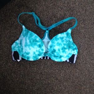 Pink Victoria secret tie dye push up bra