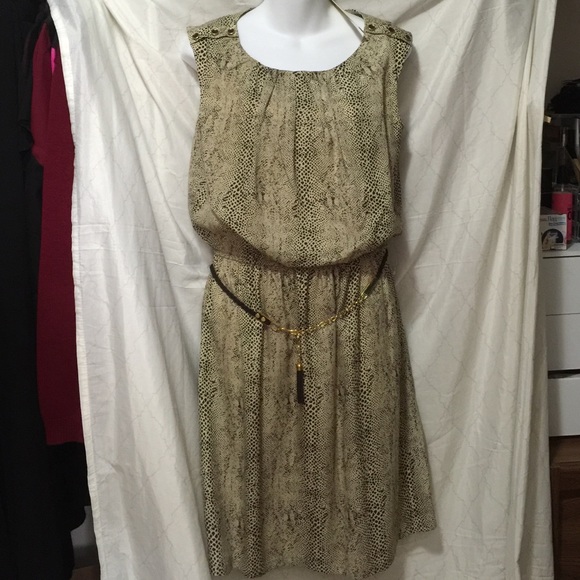 Tan midi dress