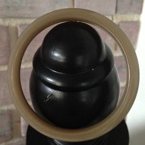 Vtg Tan Angled Plastic Bracelet Buch & Deichmann