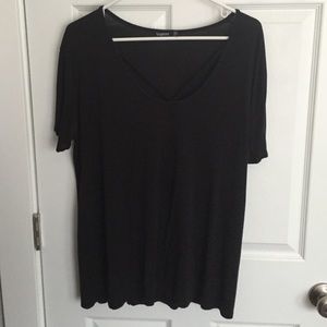Boohoo black shirt with strappy details